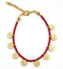 Bracelet Mykonos perle rouge médaille